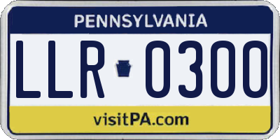 PA license plate LLR0300