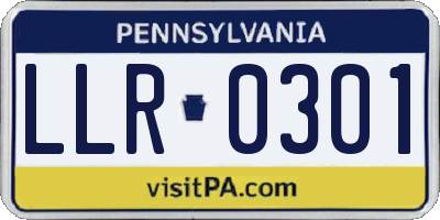 PA license plate LLR0301