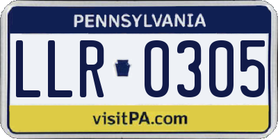PA license plate LLR0305