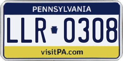 PA license plate LLR0308