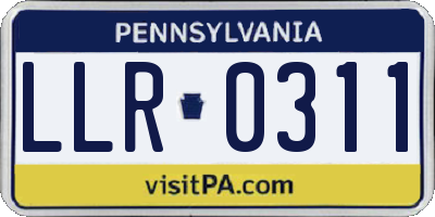 PA license plate LLR0311