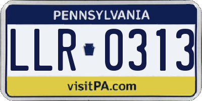 PA license plate LLR0313