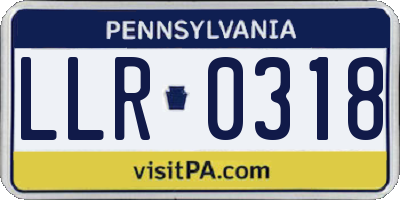 PA license plate LLR0318