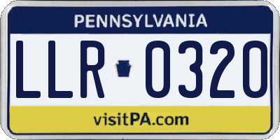 PA license plate LLR0320