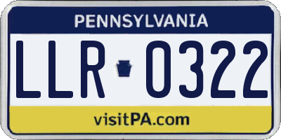 PA license plate LLR0322