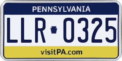 PA license plate LLR0325