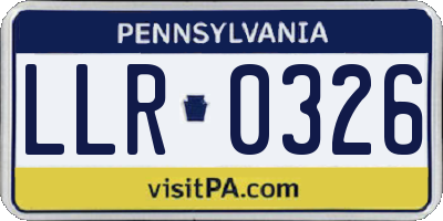 PA license plate LLR0326