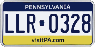 PA license plate LLR0328