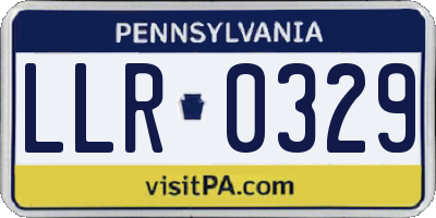 PA license plate LLR0329