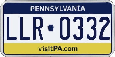 PA license plate LLR0332