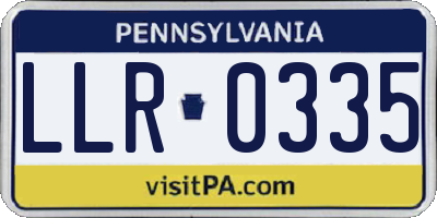PA license plate LLR0335