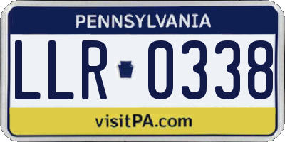 PA license plate LLR0338