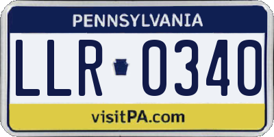 PA license plate LLR0340