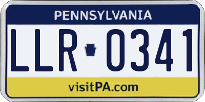 PA license plate LLR0341