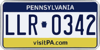 PA license plate LLR0342