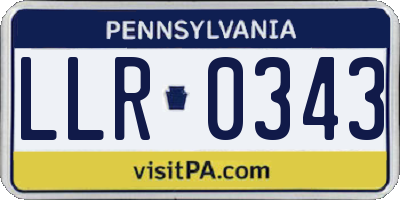 PA license plate LLR0343