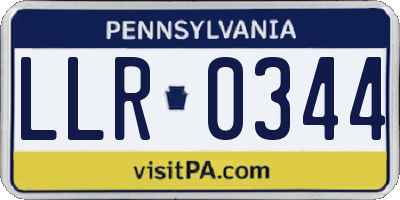PA license plate LLR0344