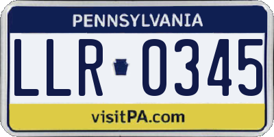 PA license plate LLR0345
