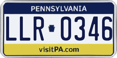 PA license plate LLR0346