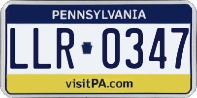PA license plate LLR0347