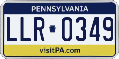 PA license plate LLR0349