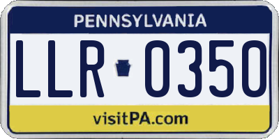 PA license plate LLR0350