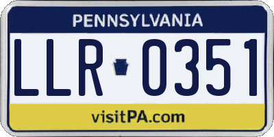 PA license plate LLR0351