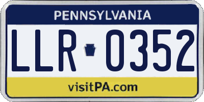 PA license plate LLR0352