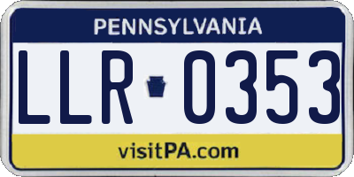 PA license plate LLR0353