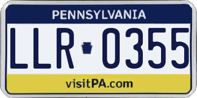 PA license plate LLR0355