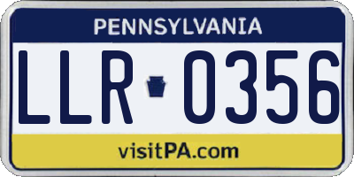 PA license plate LLR0356
