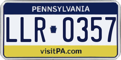 PA license plate LLR0357