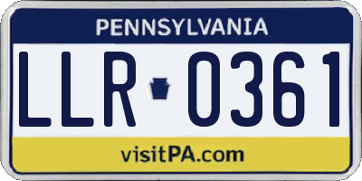 PA license plate LLR0361