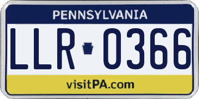 PA license plate LLR0366