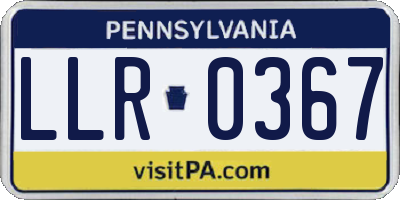 PA license plate LLR0367