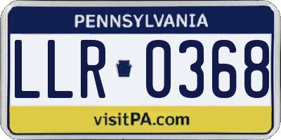 PA license plate LLR0368