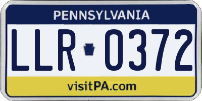 PA license plate LLR0372