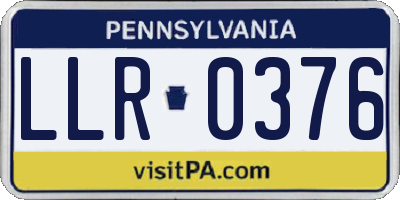 PA license plate LLR0376