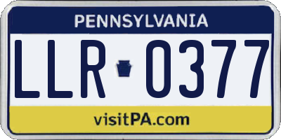 PA license plate LLR0377