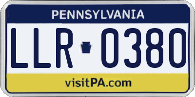 PA license plate LLR0380