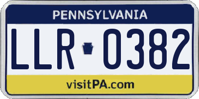 PA license plate LLR0382