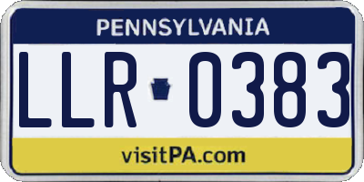PA license plate LLR0383