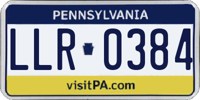 PA license plate LLR0384