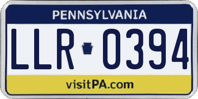 PA license plate LLR0394