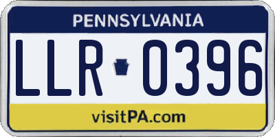 PA license plate LLR0396