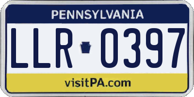 PA license plate LLR0397
