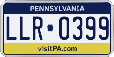 PA license plate LLR0399