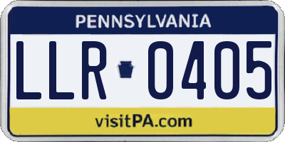 PA license plate LLR0405