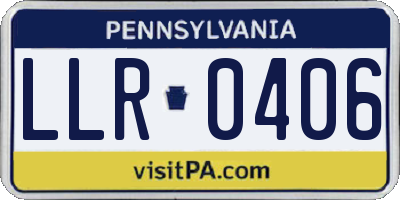 PA license plate LLR0406