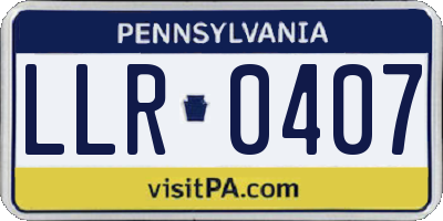 PA license plate LLR0407
